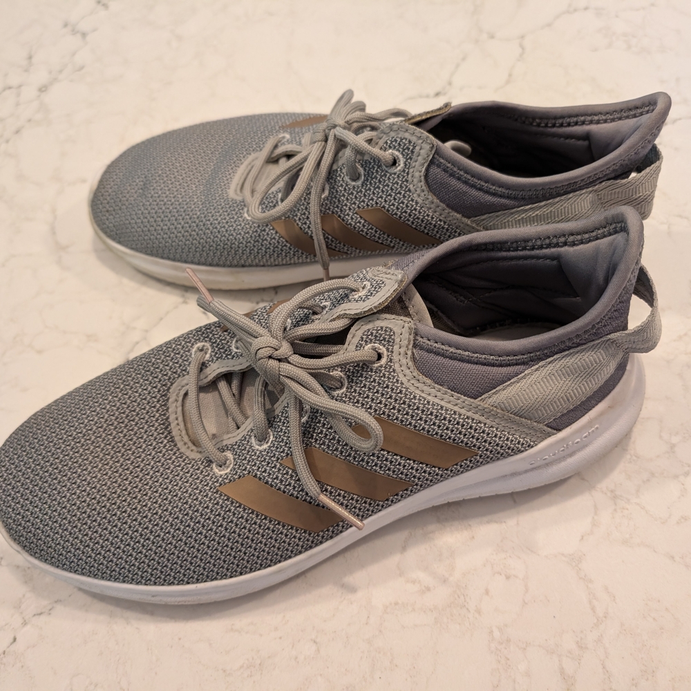 Adidas Gray and Gold Sneakers
